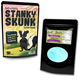 Stanky Skunk Cotton Candy - Gluten-Free Blueberry Novelty Candy for Teenagers Funny Novelty Christmas Stocking Stuffers Kids Boys Girls Present