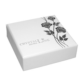 Crystalline Azuria Women Girls 18ct White Gold Plated White Zirconia Crystals Rhombus Cube Pendant Necklace 17.7 inches