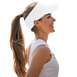 YAMEE Visor Cap Women's Elastic Sun Protection Breathable Sun Hats for Men Women in Spring Summer Quick-Drying Sun Visor Men Lightweight Soft Beach Sun Visor Women's UV Protection Outdoor, White, Unit