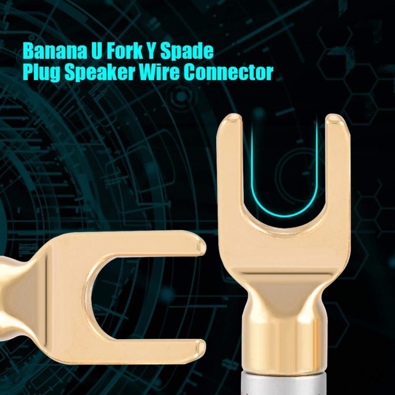 Pure Copper Speaker Plug with Gold Plated Banana Plugs U