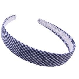Mytoptrendz® Classic Patterned Headband Flat Wide Non Slip Alice Hair Band Gingham Plaid Women Girls Fashion Hair Accessories (Blue)
