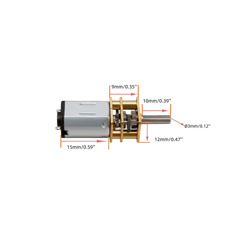 CHANCS Variable Speed Motor 12V N20 DC 3000RPM Gearbox Micro