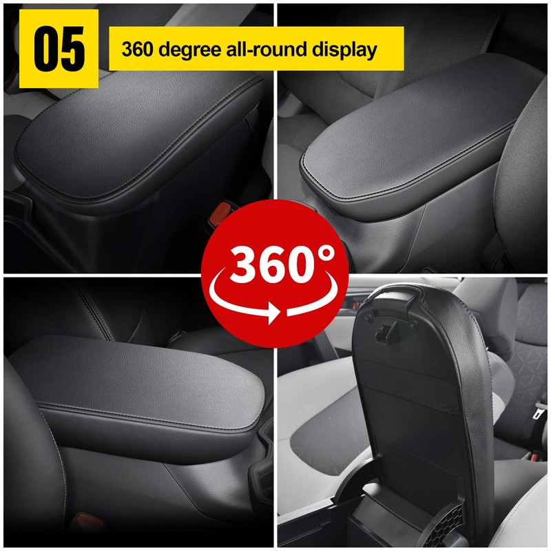 AOMSAZTO Center Console Armrest Covers for 2013-2018 Toyota RAV4 Black