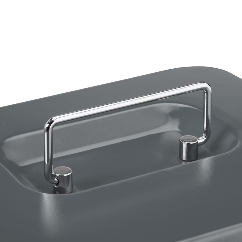 Relaxdays Lockable Cash Box, Removable Insert, 5 Compartments, Iron Cash