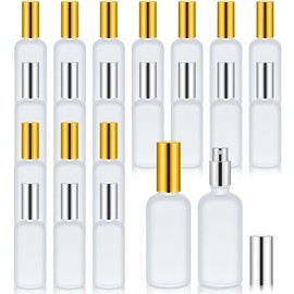 Tessco for you 20 Pieces Glass Spray Bottles Empty Perfume Atomizer Refillable Mister Reusable Small Clear Fine Mist Pump for Travel Body(Silver, Gold,3.4 oz)