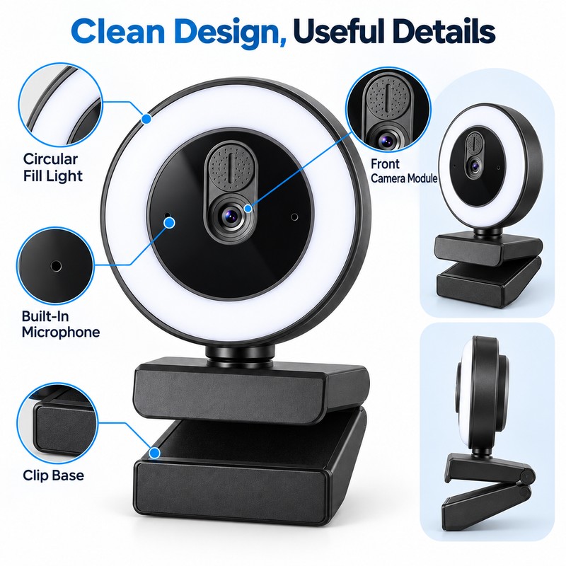 1080P USB Webcam for Video Calls & Streaming – Autofocus
