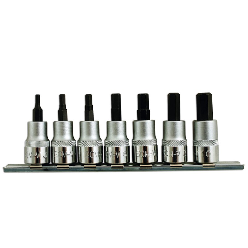Laser 1791 Hex Socket Bit Set 3/8"D 7pc