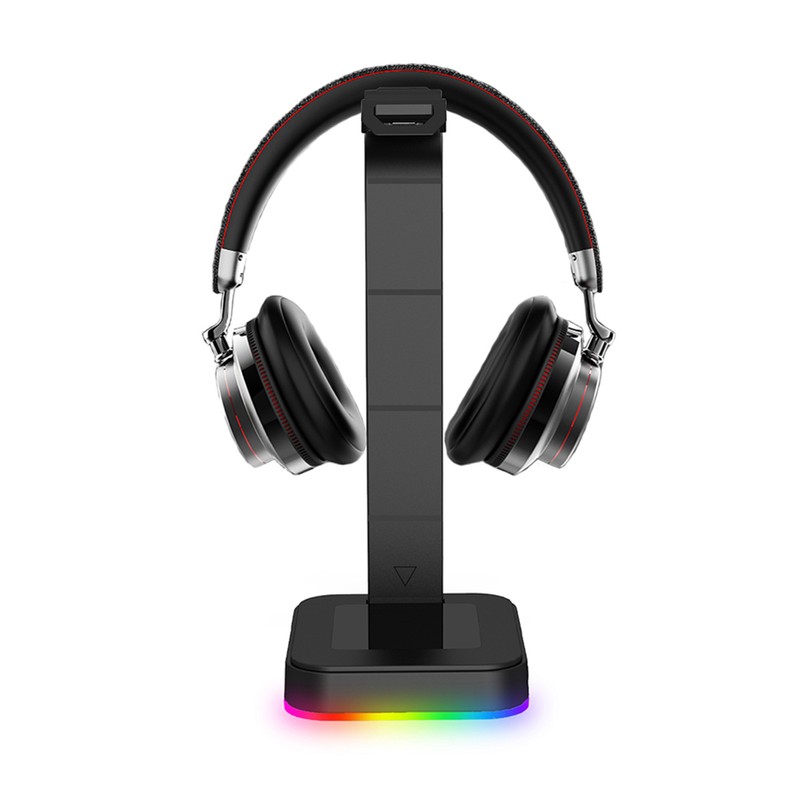 RGB Headphones Stand Dual USB Interface Headphone Holder Earphone Display