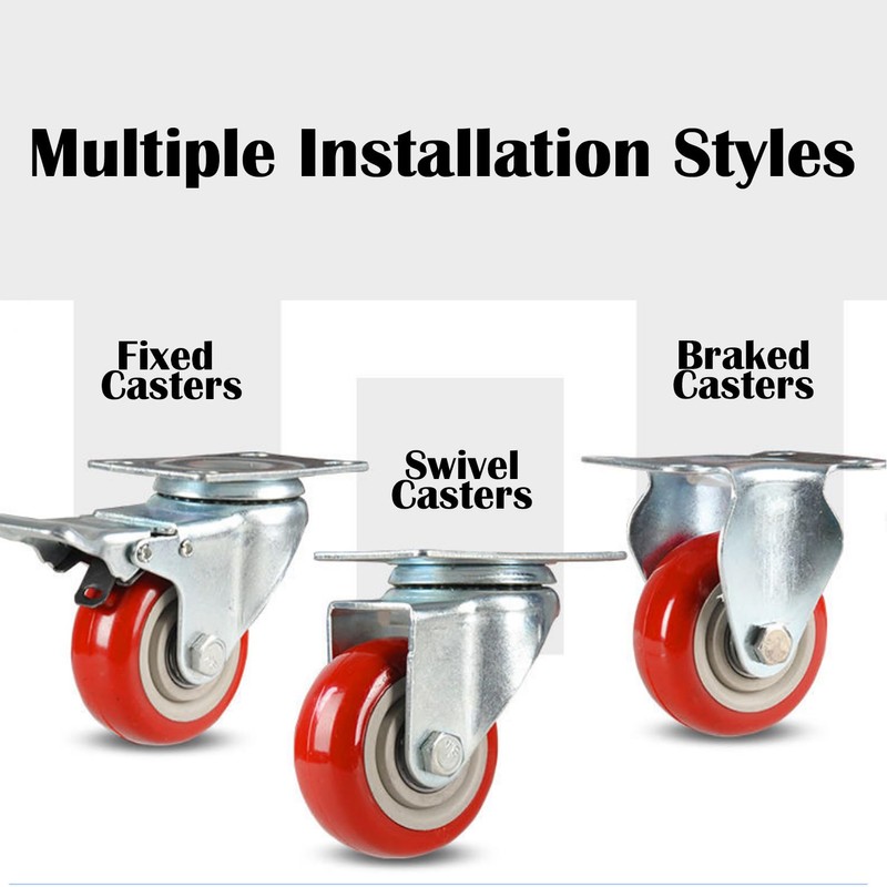 3 Inches Casters Wheels Medium Duty, 4 Packs Bearing 330LBS,