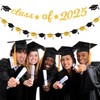 Black Gold Party-Decoration Graduation Banner - 14pcs Kits Cap Garland