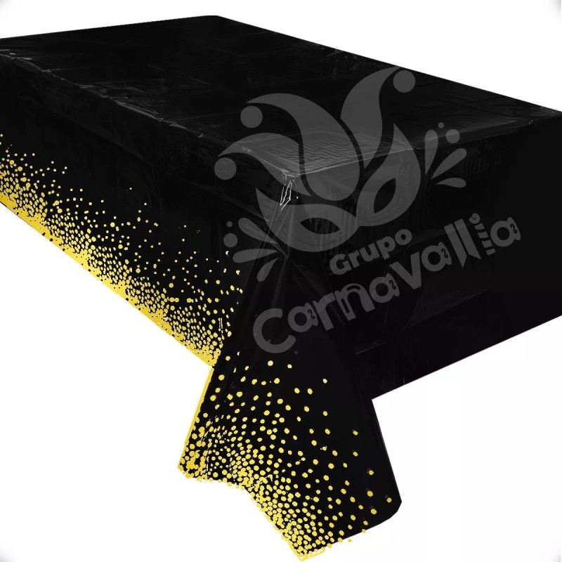 Grupo Carnavallia 6 Manteles Desechable Rectangular Negro Puntos Fiesta