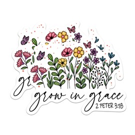 (2 Pack) Grow in Grace Magnets - 2 Peter 3:18 Bible Verse Magnet - Christian Magnets - 5" On Longest Side - Premium Magnet - Made in USA - MAG0419