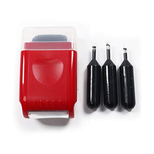IKON MOTORSPORTS, Identity Theft Roller Stamp, Red ID Protection Confidential