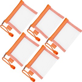 SOFPLATE 5Pcs 3 x 4.5 Inch Mini Mesh Zipper Pouch Nylon Mesh Cosmetic Bag Pencil Case Portable Makeup Toiletry Organizer Key Card Holder for Travel Organizing Purse Home Office Lipstick Brushes Women