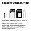 FLLAGG20 10x SIM Card Adapter Set, SIM Adapter, Black, 4-in-1,