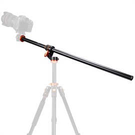 K&F CONCEPT 32" Horizontal Tripod Extension Arm, Aluminum Alloy 2-Section Detachable Center Column with 360° Rotatable & 180° Tilt for Overhead Macro Photography, Supports 11lbs