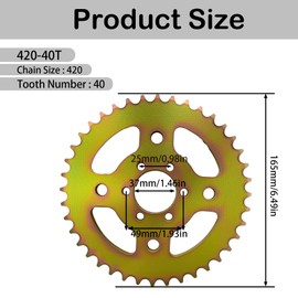 40T High-Speed Rear Chain Sprocket #40 41 420 6 Hole，pertain Colema CT100U CC100X Mega Moto MMB80 105cc Motovox MBX10 and Doodle Bug DB30 Mini Bikes high Strength Parts
