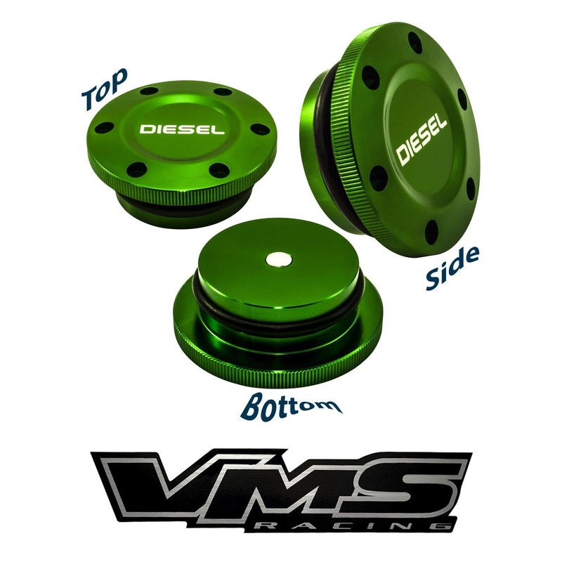 2013-2017 VMS Racing Mmagnetic Fuel Cap in Green Anodized Billet