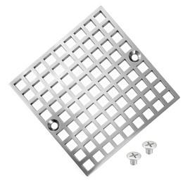 4" Matte Silver Shower Drain Cover, 304 Stainless Steel Square Floor Drain Cover Replacement, Drain Strainer and Hair Catcher for Showers, Bathrooms, and Sinks