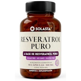RESVERATROL  Solasta  Cpsulas de 500mg de Fcil Absorcin  Ingredientes Naturales de Alta Calidad  90 Cpsulas                                           