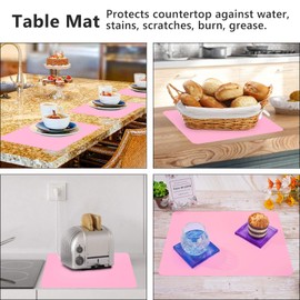 Gartful Gartful 3 PCS Nail Mats, Silicone Mat for Crafts, Arts, Jewelry Resin Casting Mold, Epoxy Resin, Coloring, Gluing, Painting, Desktop Countertop Protector Sheet, Placemat Table Pad, Pink (15.7"x11.8")