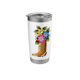 Cowboy Boot Flowers Stainless Steel Insulated Tumbler