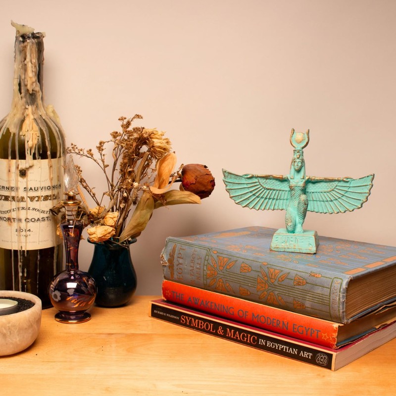 Egyptian Goddess Isis Statue Patina - Ancient Egypt Figurine- Made
