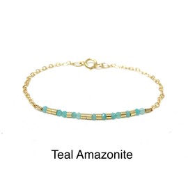 CUSTOM SMALL BAR with STONE Morse Code Gold Fill BRACELET also available in Sterling Silver and Rose Gold Fill