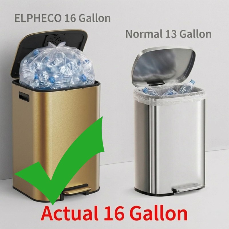 SYNCVIBE Kitchen Trash Can with Lid Soft Close,16 Gallon /