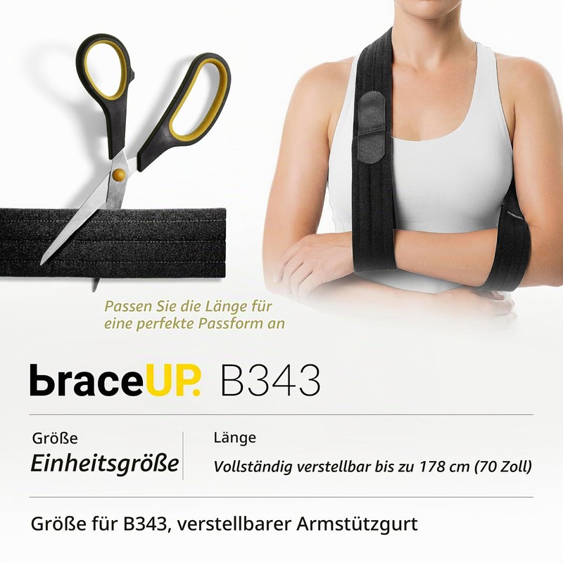 BraceUP Adjustable Arm Sling - Arm Holder with One Hand