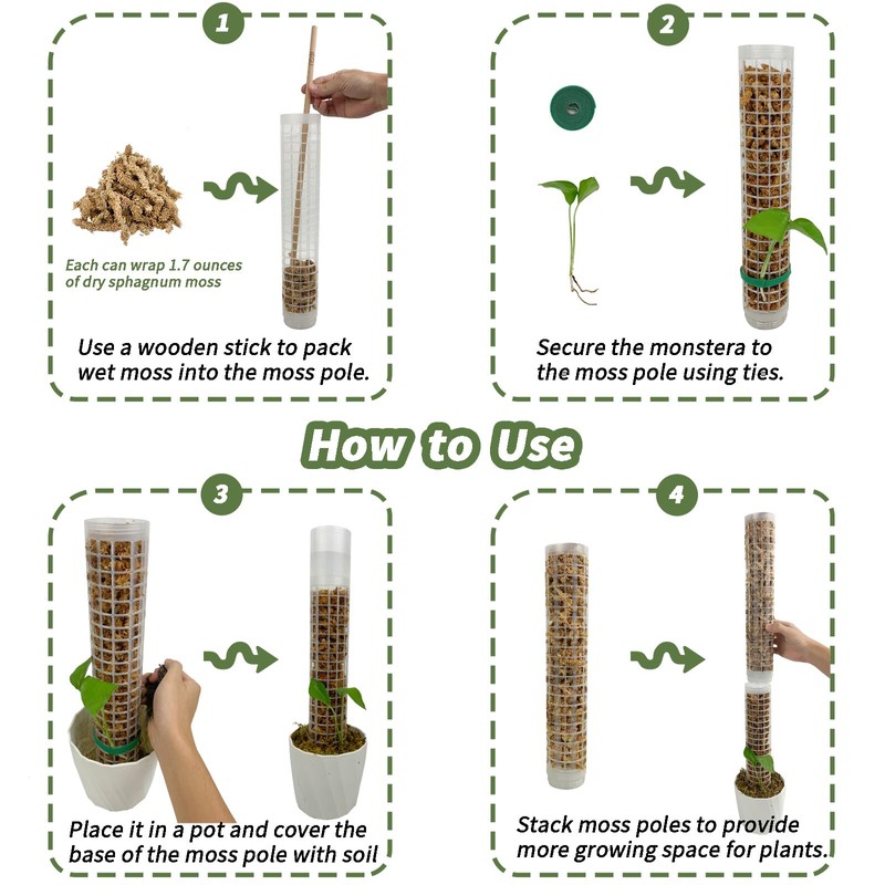 Moss Pole, Self-Watering Moss Pole for Plants Monstera, 17.4 Inch