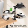 POWNEW 3 Tier Metal Clamp On Desk Shelf - 360°