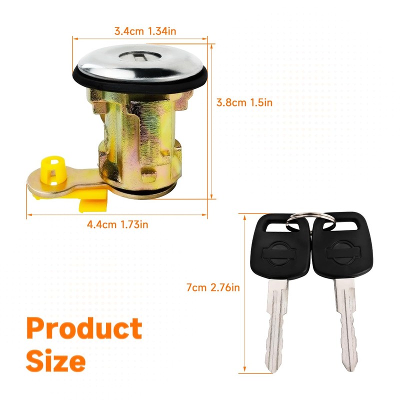 Kekadmai Door Lock Cylinder with 2 Keys Compatible with 1996-2004