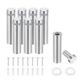 PATIKIL 12x50mm Standoff Screws, 8 Pack Stainless Steel Wall Mount Sign Standoffs Mounting Hardware Advertising Nail for Hanging Acrylic Picture Frame, Silver