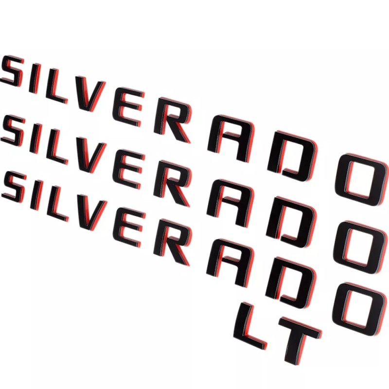 Unbranded 4PCS Black & Red Emblems Letter Badge Nameplate For