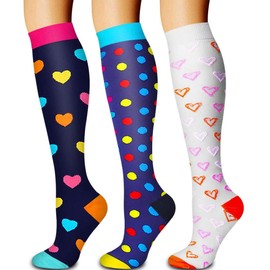 SEEKVER Calcetines De Compresión Para Correr para mujeres y hombres(20-30mmhg), los mejores para correr, montar en bicicleta,enfermeras,viajar,médico,embarazo,maternidad reducir la fatiga(3 Pares,S/M)