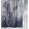 Spirella Anti-Mould Shower Curtain - Anti-Bacterial, Washable, Waterproof, Polyester, "Elephant"
