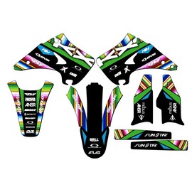 2003-2008 KX 125 Serape Black Senge Graphics Base Kit Compatible with Kawasaki