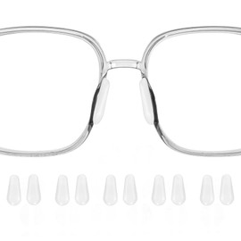 HARFINGTON 5 Pairs Eyeglass Nose Pads 1.8mm Thickness Silicone Adhesive Anti-Slip Glasses Nose Grips Teardrop Shape Glasses Nose Pads for Plastic Frames Glasses Sunglasses, Clear