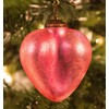 3" Mercury Crackle Glass Heart Christmas Ornament Set of 4