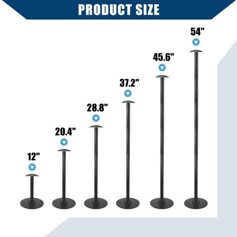 Hihaha Boat Cover Support Pole ABS Adjustable Height from 12"