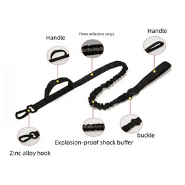 Generic Bungee Dog Leash, No Pull lead, 6ft. extension with Seat Belt Clip for small, medium and large dogs, Black