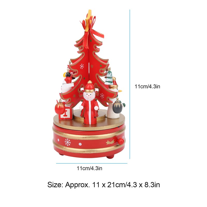 Christmas Music Box Wood Christmas Musical Box Xmas Decoration Gifts
