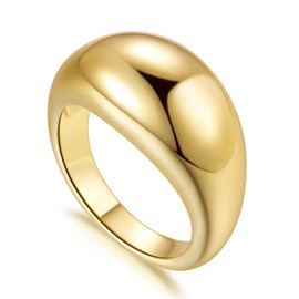 BYBAIZ 14K Gold Rings for Women & Men Womens Ring Chunky Gold Rings for Womens Non Tarnish Jewelry for women 8
