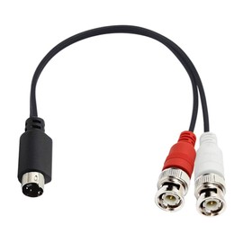 MTUERANC S-Video 4 Pin to Bnc Splitter Cable, Mini Din 4 Pin S-Video Male to Dual Bnc Male Splitter Connectors Cable