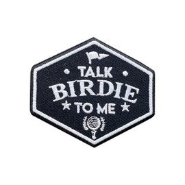 MEIYSTICK Talk Birdie to Me Embroidery Patches for Clothes Backpacks Hats Jeans Bags, Funny Quote Golf Size 3" Iron Patch or Sew On Patches, Master Golf Applique Embroidery Patches, Gift for Golfers