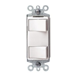 Leviton 632-1754-WSP 15A Decora Dual Rocker Switch White