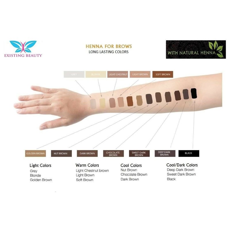 Existing Beauty Dark Brown Eyebrow Henna for Eyebrow Color- Henna