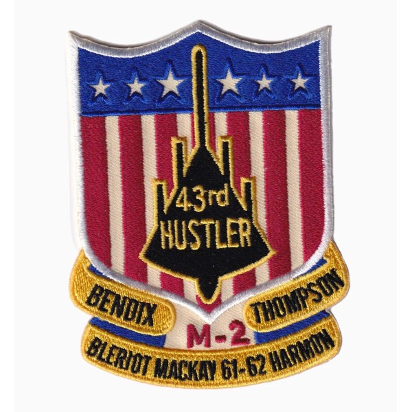 43rd Bombardment Wing B-58 Hustler Patch – Hook and Loop,