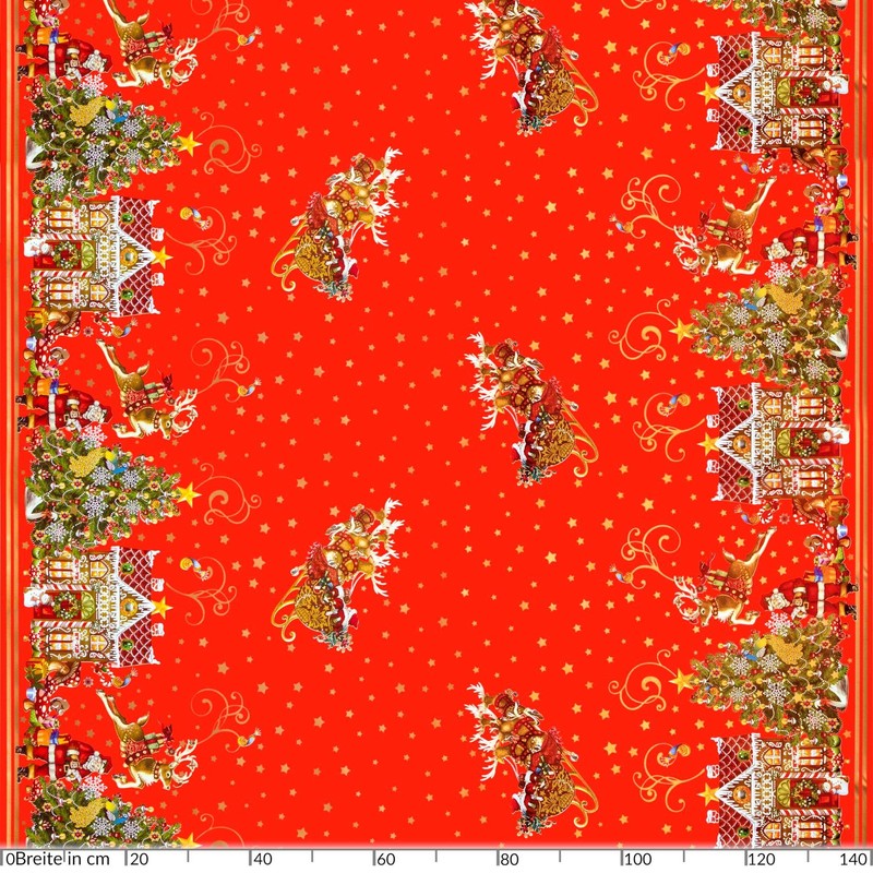 ANRO Oilcloth Tablecloth Oilcloth Tablecloth Christmas Santa Claus Red Stars